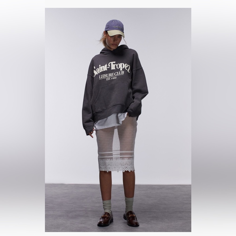 Topshop Sheer Lace Skirt